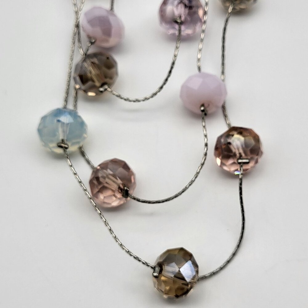 Ali-Khan New York Multi Color AB Crystal Chain Necklace